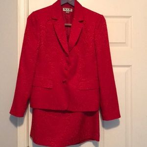 ❤️Valentines Day Red Two-Piece Patterned Suit